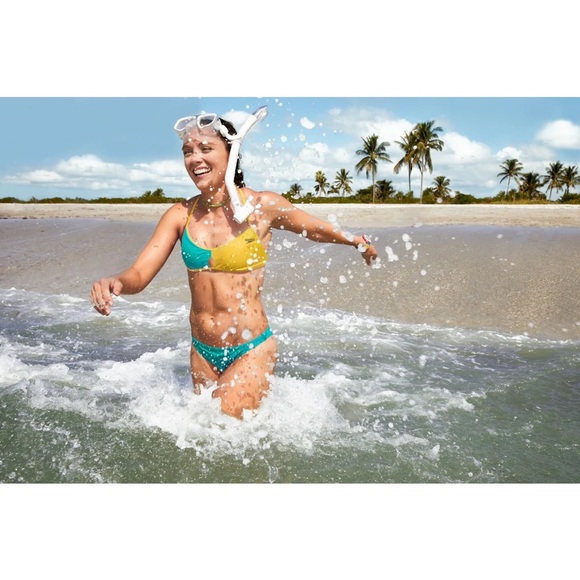 Speedo Women's Color Blocked Keyhole Tie Back Bikini Top. Sz. M. #313 - Picture 8 of 10